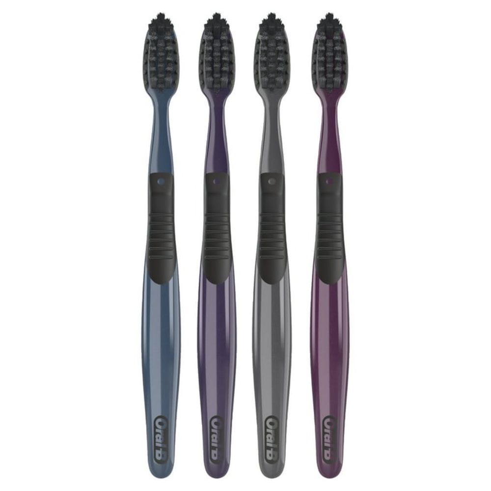 Oral-B soft bristle charcoal whitening toothbrushes in multi pack (4) NWT - Picture 5 of 7